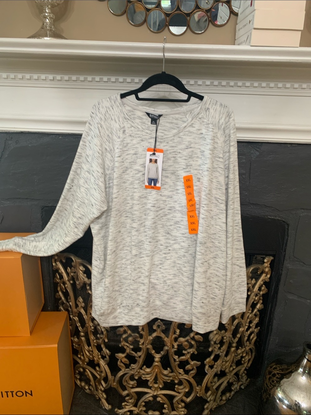 Buffalo David Bitton Light Heather Gray Marled Crewneck Sweater
